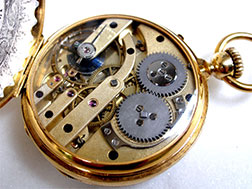 19 lignes cal. V stemwind pocket watch, (restored with hand-finished decoration, movement view)