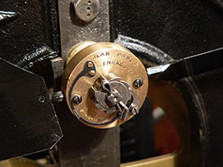 Fly detail of a restored antique Fratelli Solari tower clock