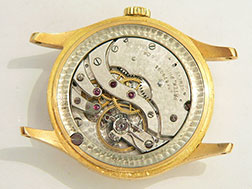 Restored vintage wristwatch Patek Philippe of era 1940 - rear view